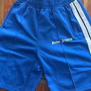 Palm Angels Royal Blue Track Shorts with White & Black Stripe